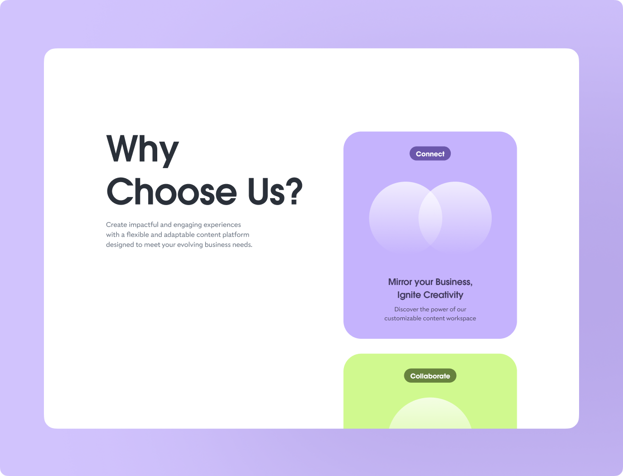 Website section concept